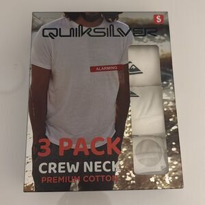 Quiksilver Tshirt Mens Small 3 Pack White